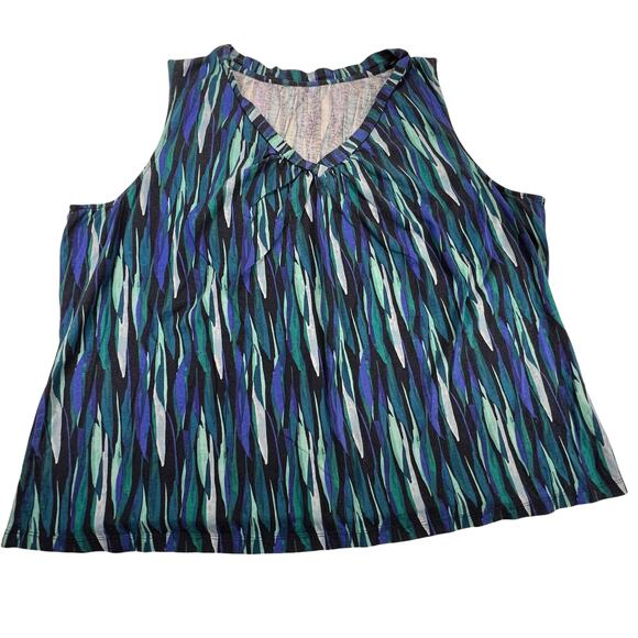 Unknown Tops - Kohl's Sleeveless V Neck Tank Top Blouse  - No Size Tag - Measurements Included